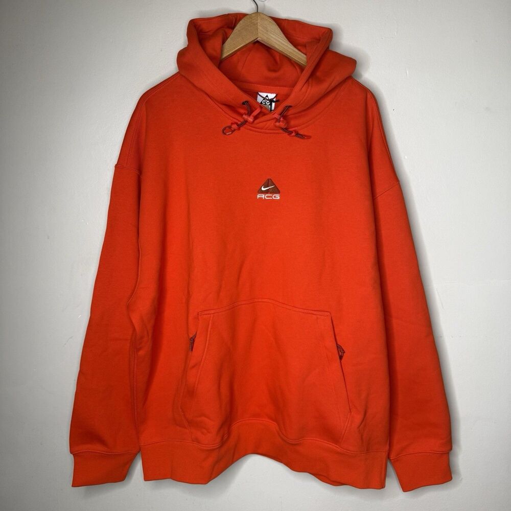 Nike ACG Team Therma-Fit Tuff Fleece Hoodie Sweatshirt Orange Mens XL NWT